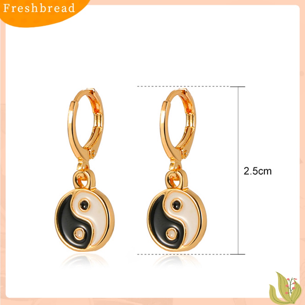 &lt; Freshbread &gt; 1pasang Anting Tetes Tindik Romantis Tradisional Warna-Warni Tai Chi Yin Yang Anting Hoop Perhiasan Pesta