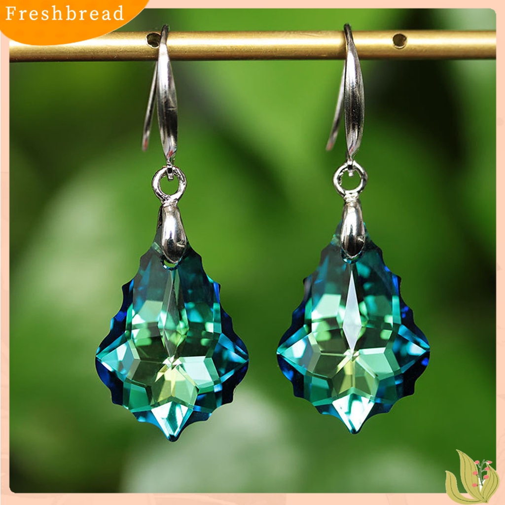 < Freshbread > 1pasang Anting Menjuntai Nyaman Dipakai Kait Telinga Wanita Kristal Imitasi Tahan Aus Untuk Perjamuan