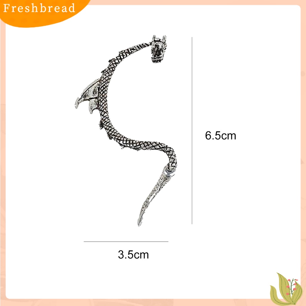< Freshbread > 1Pc Anting Lilit Telinga Punk Retro Gaya Bahan Alloy Bentuk Naga