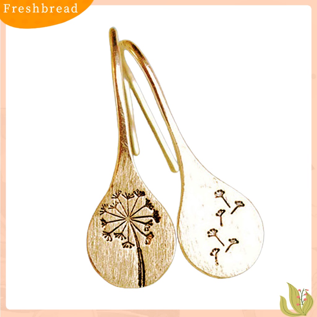 &lt; Freshbread &gt; Mode Sederhana Dandelion Menjuntai Anting Retro Perhiasan Liontin Stainless Steel