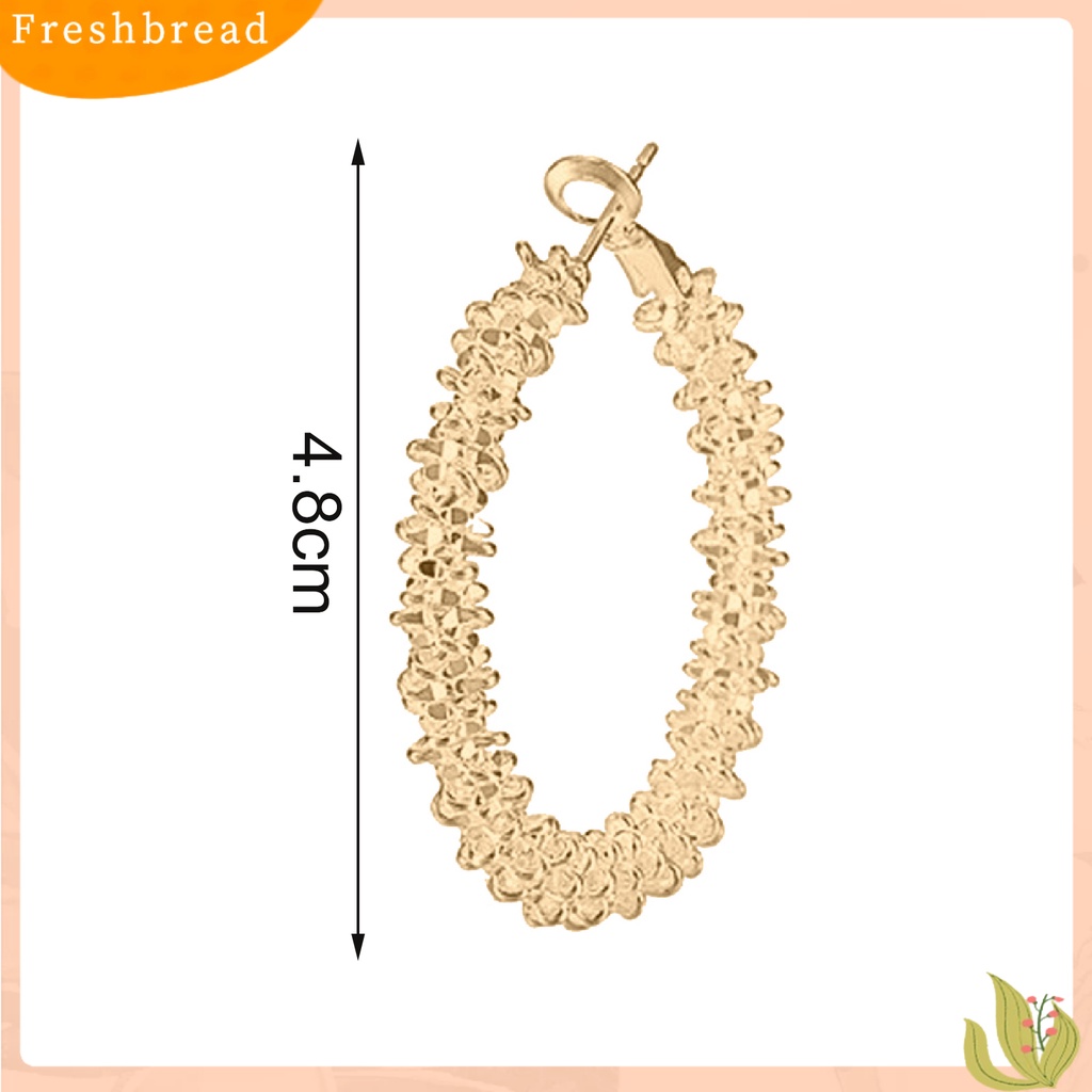 &lt; Freshbread &gt; 1pasang Anting Hoop Ringan Fashion Alloy Tidak Teratur Disimpul Bulat Lingkaran Hoop Earrings Untuk Wanita