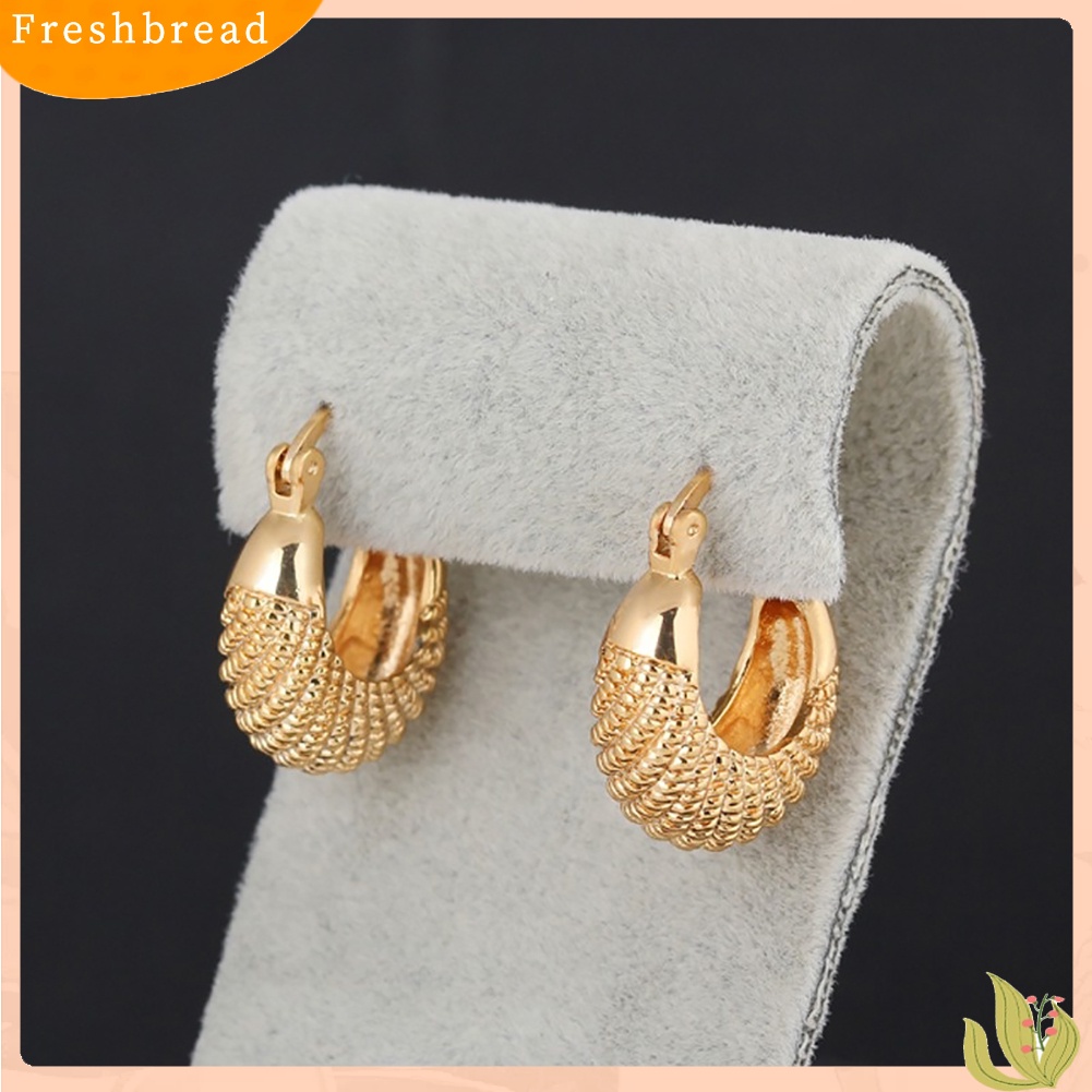 &lt; Freshbread &gt; Fashion Golden/Perak Disepuh Hoop Besar Lingkaran Bulat Anting Wanita Perhiasan Hadiah