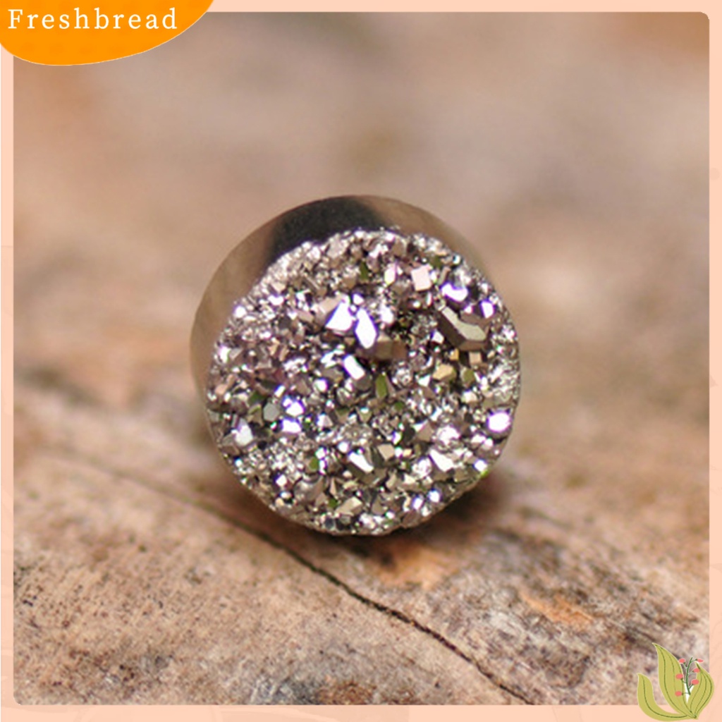 &lt; Freshbread &gt; 1pasang Klip Telinga Shiny Non-piercing Tanpa Sakit Geometris Electroplating Fashion Wanita Pria ic Stud Earrings Perhiasan Hadiah Untuk Pakaian Sehari-Hari