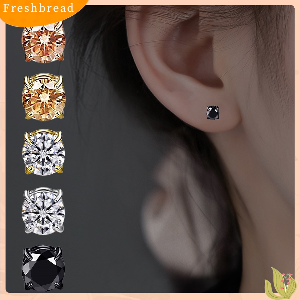 &lt; Freshbread &gt; 1Pc Klip Telinga Non Piercing Tidak Sakit ic Geometris Kilau Terang Wanita Pria Cubic Zirconia Klip Anting Perhiasan Dekorasi Hadiah Untuk Pesta