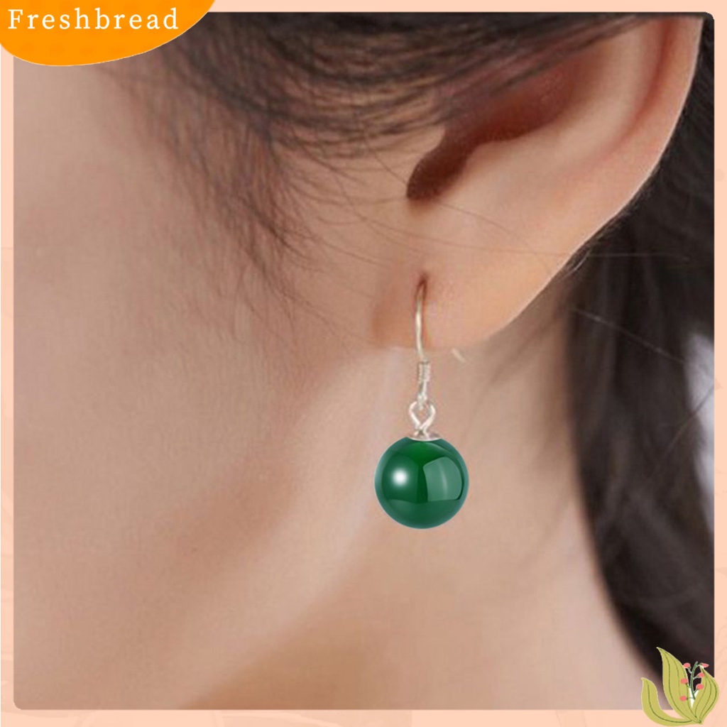 &lt; Freshbread &gt; 1pasang Menjuntai Anting-Anting Bebas Alergi Tidak Luntur Gloss Tinggi Poles Liontin Dekorasi Geometris Faux Kristal Manik Hook Drop Earrings Fashion Perhiasan