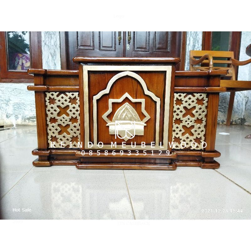 Mimbar podium minimalis - Mimbar podium masjid - Mimbar duduk - Meja mengaji 05-RMW