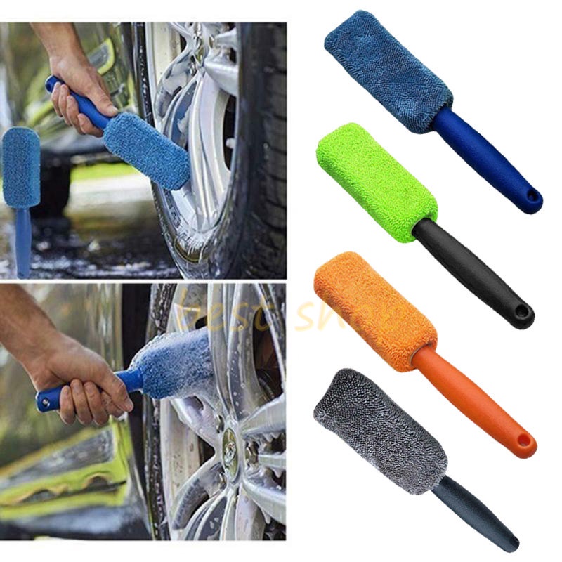 Sikat Cuci Roda Mobil Microfiber Portable Universal/Sikat Pembersih Velg Ban Kendaraan/Pencuci Ban Velg Roda