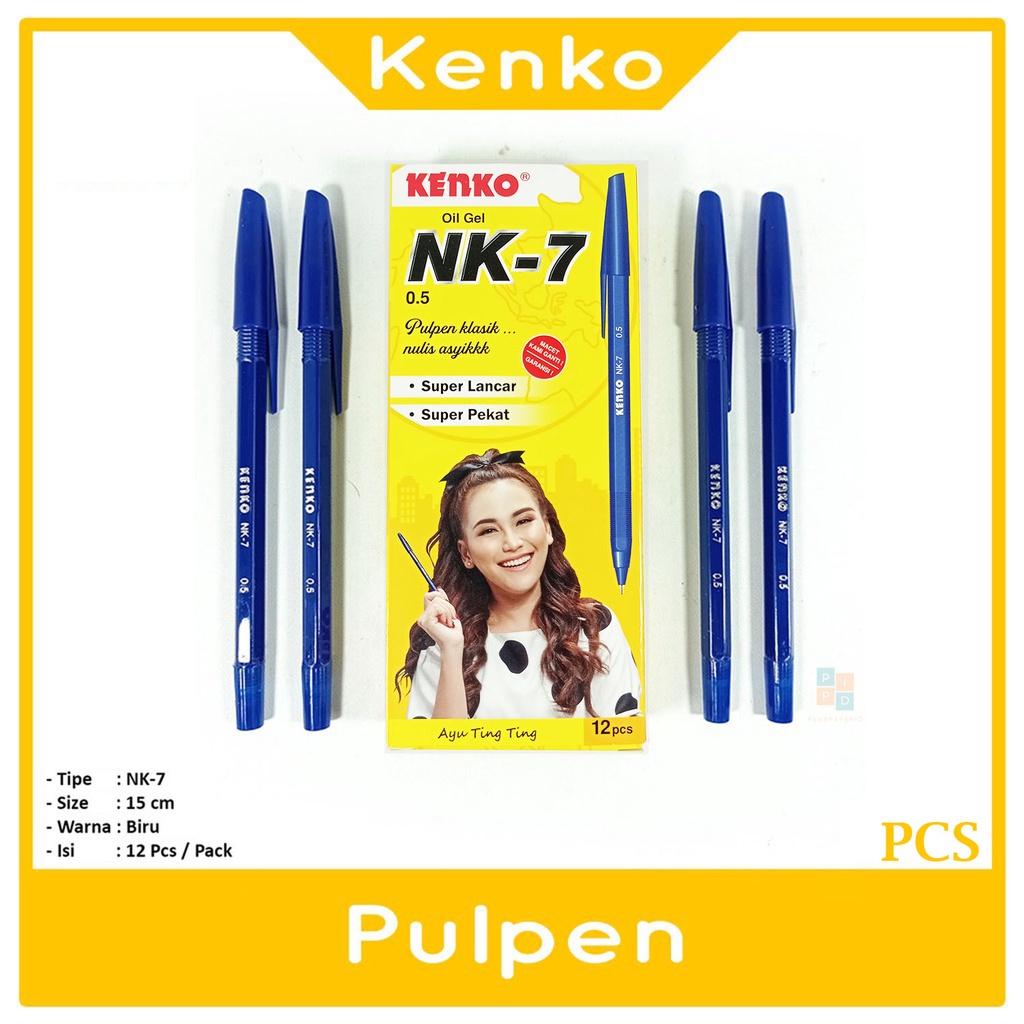 

KENKO - Pulpen - Pen Ballpoint NK-7 Pen Oil Gel Biru - Pcs