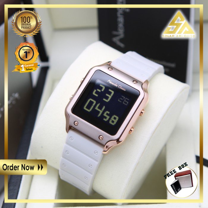 JAM TANGAN ALEXANDER CHRISTIE ALEXANDRE CHRISTIE WANITA CEWEK ORIGINAL ORI BRANDED ROSEGOLD GREY DIG