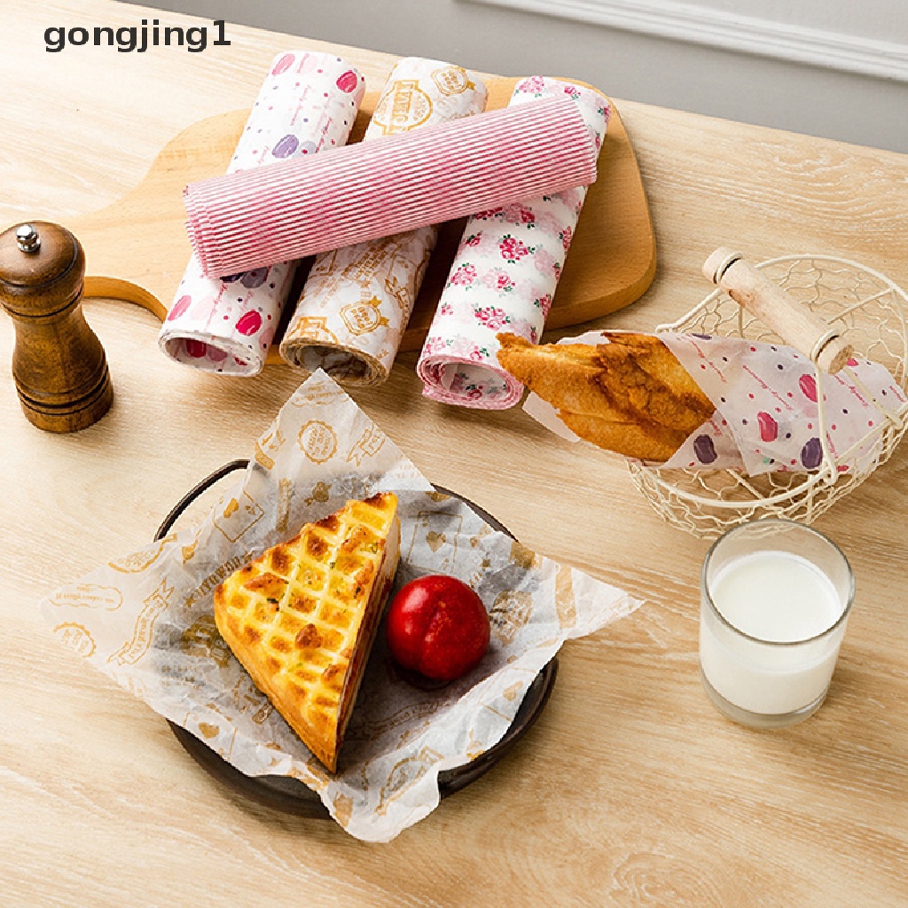 Ggg 50Pcs Kertas Wax Pembungkus Makanan Wrapping Paper Food Grade Grease Paper Alat Baking ID