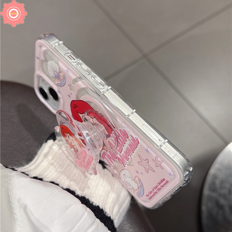 IPHONE Casing Ponsel Kompatibel Untuk Iphone11 14 13 12 Pro MAX 7Plus XR 6 6S Plus X XS MAX Kartun Disney Princess Lucu Mermaid Alice Shockproof Airbag Lembut Tpu Cover