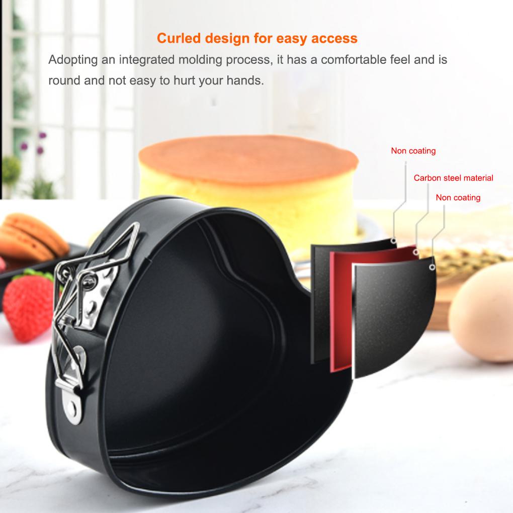 4inci Baja Karbon Berbentuk Hati Cetakan Kue Cetakan Baking Pan Tray Bakeware Alat Dapur Logam Metal Anti Lengket