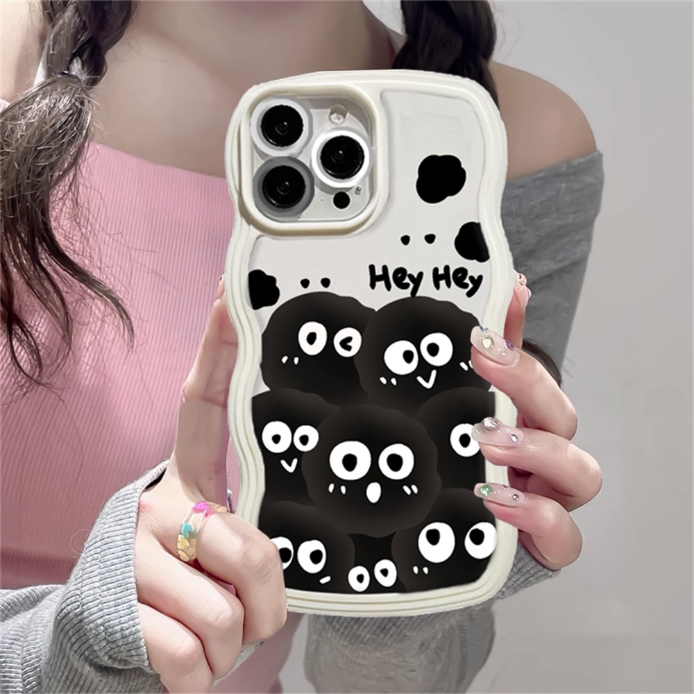 IPHONE Casing Bola Bara Hitam Untuk Iphone14 14 Pro MAX IPhone13 Pro MAX 11PRO 11PRO MAX 12 12Pro MAX XR XS MAX 6 6S 7 8 Plus SE 2020 Cute Wave Edge TPU Phone Case Cover