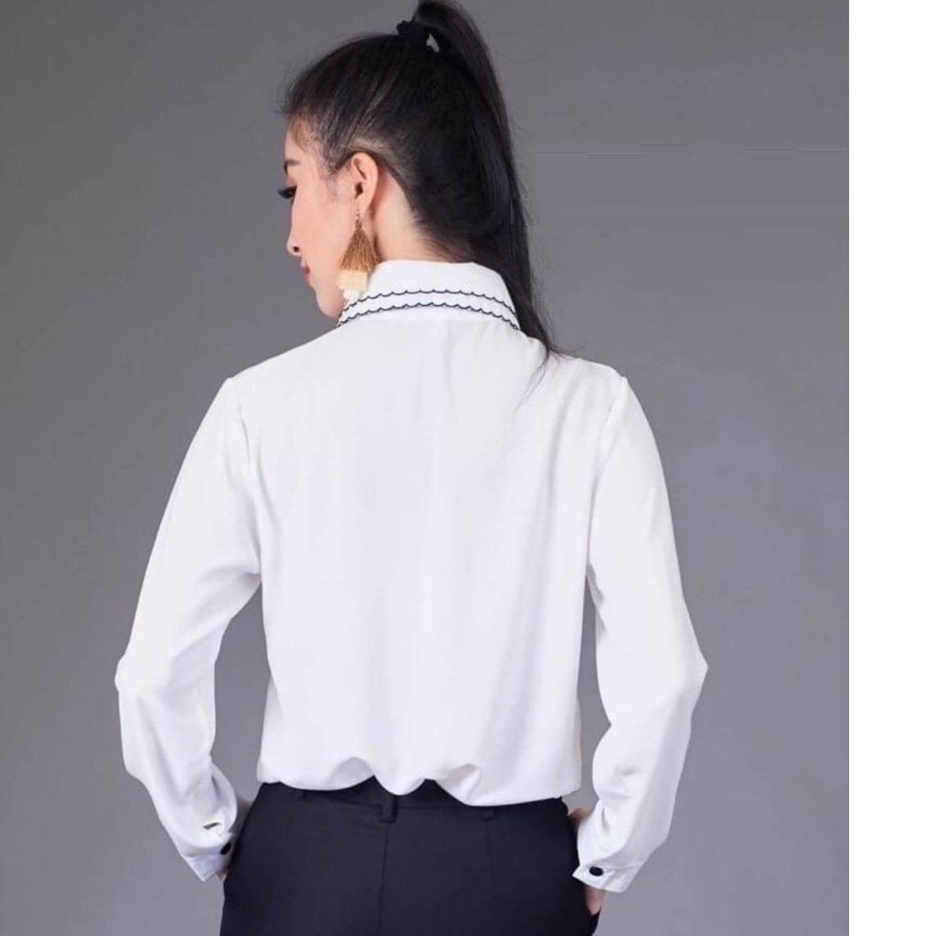 KEMEJA WANITA LENGAN PANJANG KEMEJA KERJA KOREAN STYLE IMPORT 002