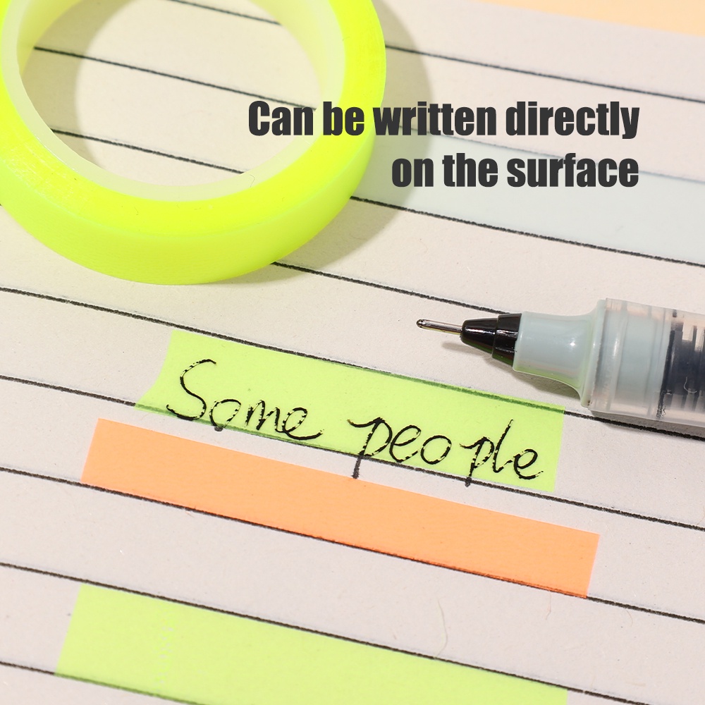 2per5roll 5M Sobek Transparan Colorful Post-it Tape/Ada Lem Bisa Ditulis Indeks Tempel/Posting Baca Label Anti Air Sangat Halus/Alat Tulis Kantor
