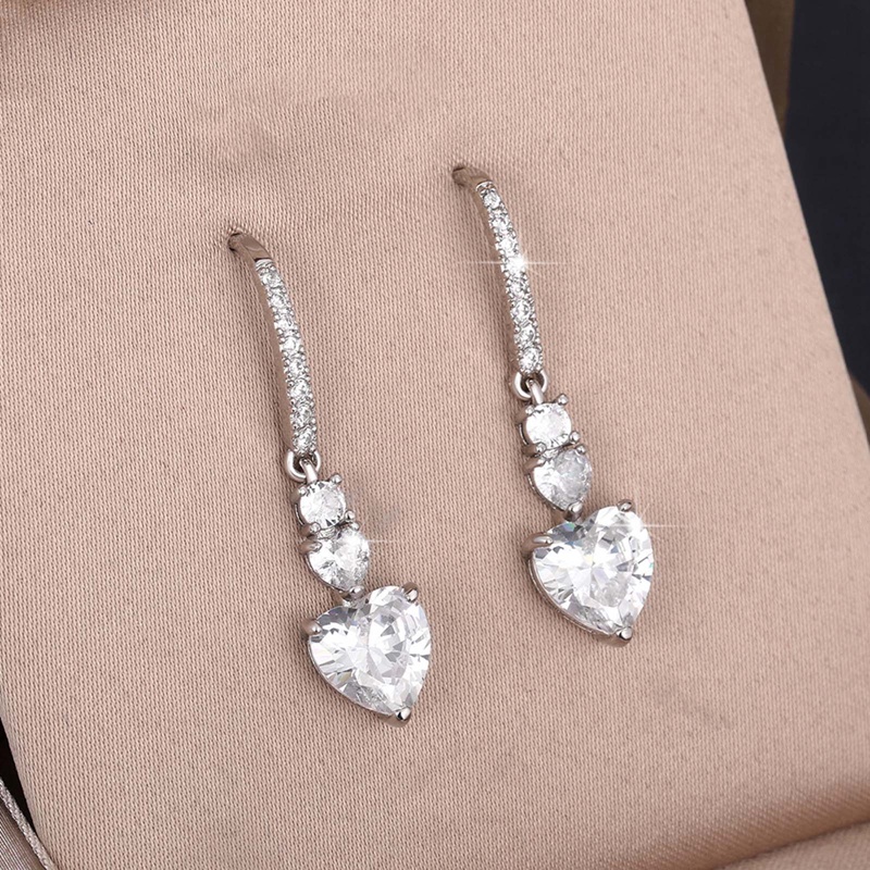 Hati Cubic Zirconia Kalung Wanita Untuk Pertunangan Pernikahan Indah Liontin Kalung Aksesoris Perempuan Cinta Perhiasan