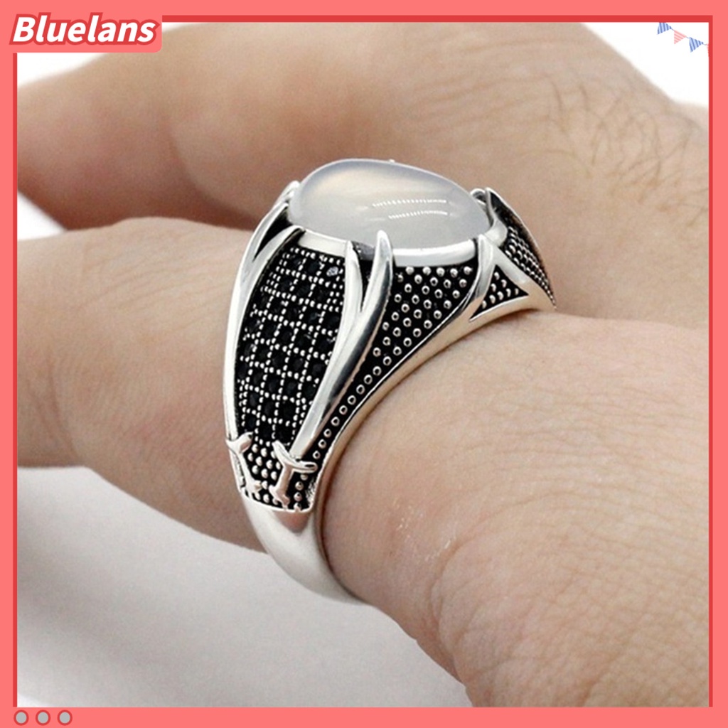 {In Stock} Pria Cincin Retro Berlian Imitasi Hias Alloy Pria Vintage Pedang Ganda Jari Cincin Perhiasan Untuk Pesta