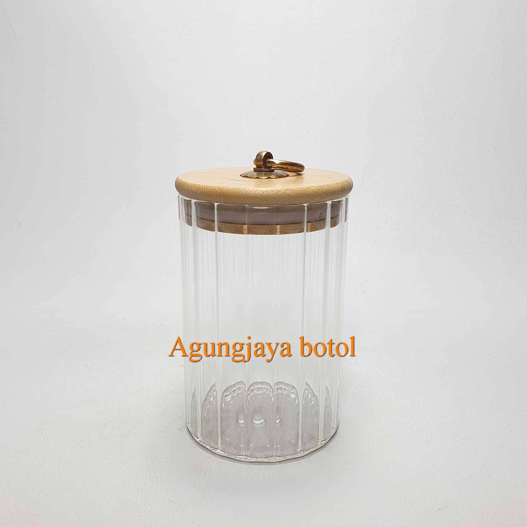 Jar Kaca 450 Ml Bulat Gelombang Clear / Jar Kaca / Toples Kaca / Jar Madu / Jar Selai / Jar 450 Ml