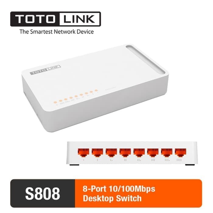 (4 Pcs) TOTOLINK S808 8-Port 10/100Mbps Desktop Switch Hub (4 Pcs)