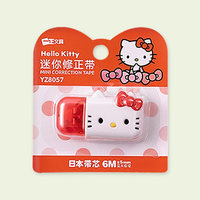 

TOKKADO Hello Kitty Tipe-X Correction Tape Tip Ex Sanrio Original Lucu - Red