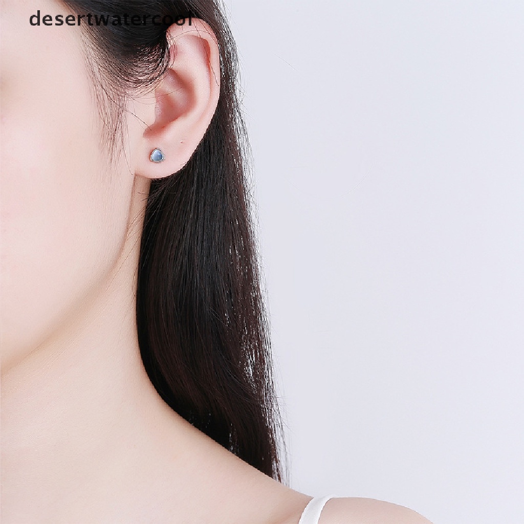 Deid 1pasang925 Sterling Silver Fashion Romantis Warna-Warni Jantung Sekrup Stud Anting-Anting Untuk Wanita Pesta Pernikahan Perhiasan Halus Hadiah Perempuan Pendientes Martijn