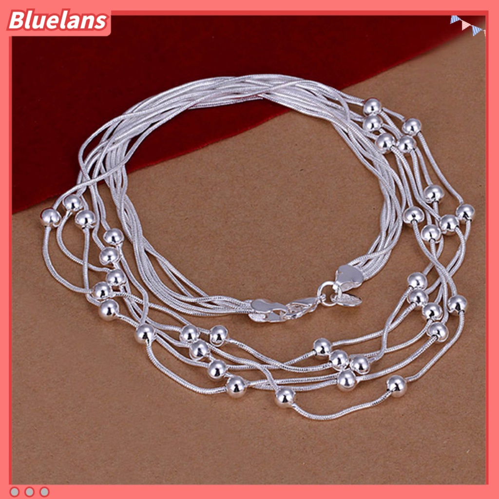 {In Stock} Rantai Lima Baris Menawan Indah Tembaga Pengerjaan Halus 5baris Kalung Gelang Set Untuk Wanita