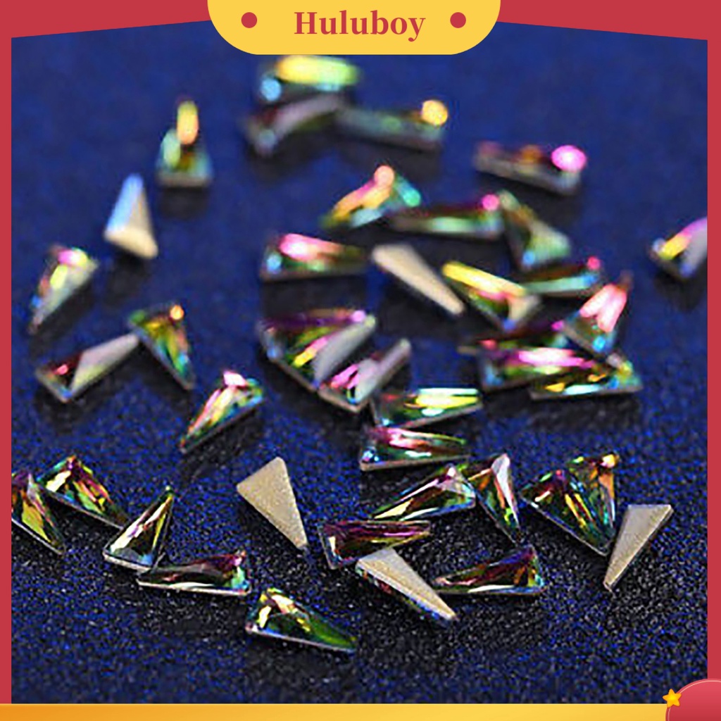 {In Stock} 10Pcs Wanita Segitiga Nail Art Tip Berlian Imitasi Mengkilap DIY Dekorasi Manicure Kit