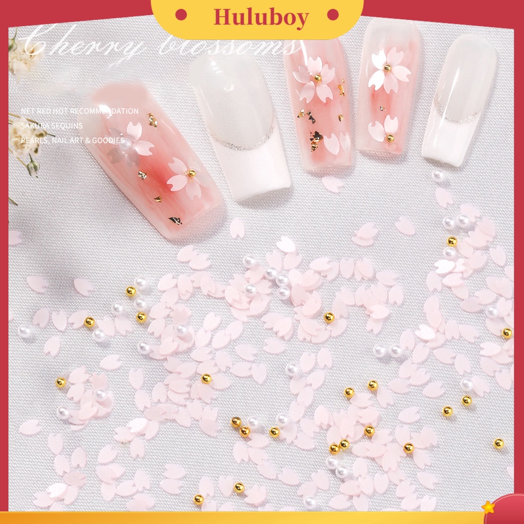 {In Stock} 1kotak Nail Art Payet Ultra-Tipis Kelopak 3D Efek Hias Warna Hidup Tidak Luntur Manicure Dekorasi DIY Bunga Sakura Kuku Glitter Serpihan Aksesoris Kuku