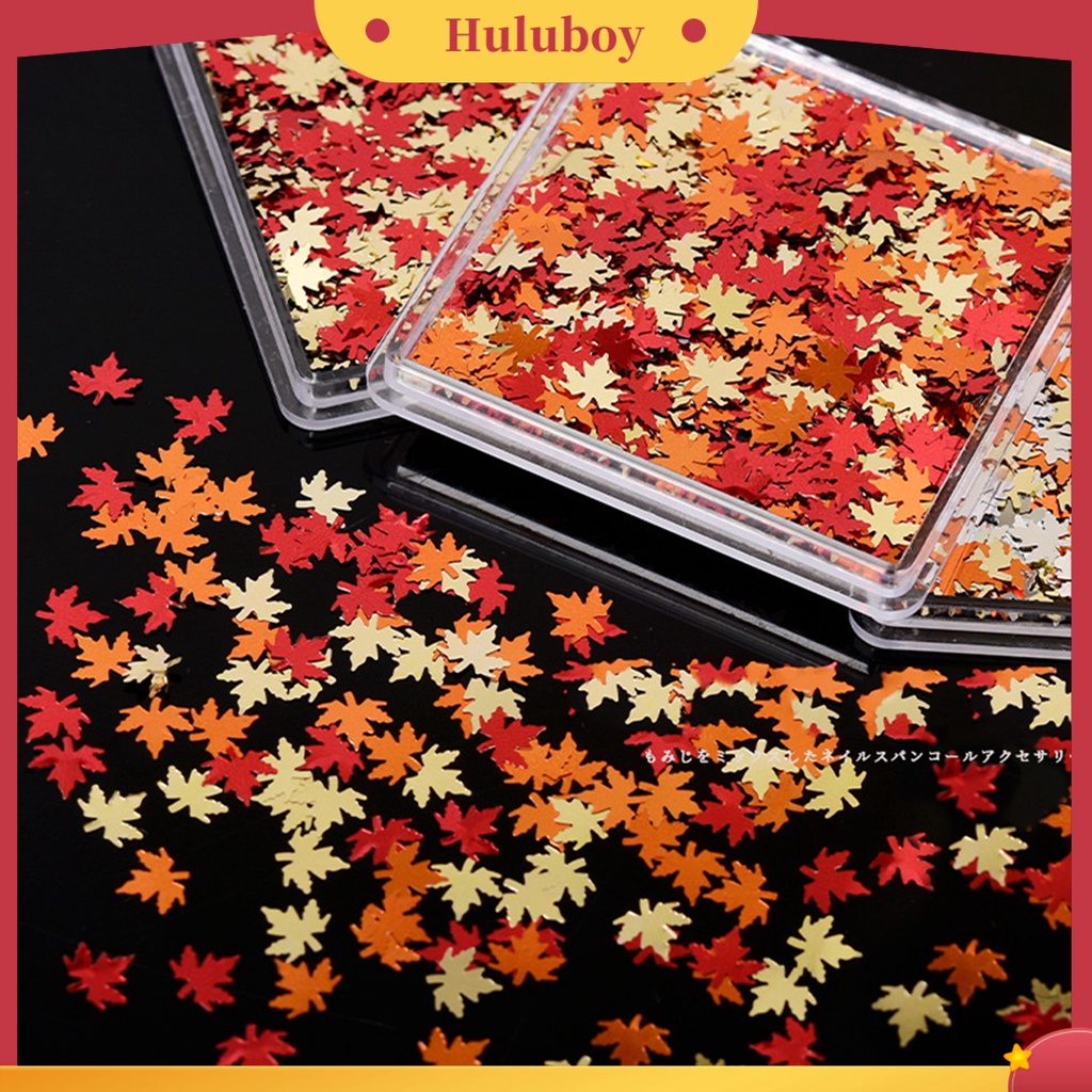 {In Stock} 1kotak Paku Sequin Super Tipis Mini Multi-Warna Aneka Halus DIY Nail Art Sparkling Maple Leaf Manicure Glitters Dekorasi Untuk Salon Kuku