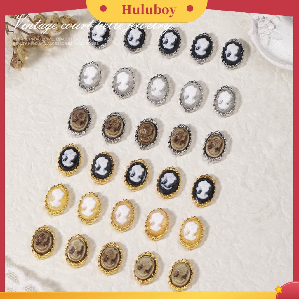 {In Stock} 10Pcs Pesona Kuku Tiga Dimensi Gloss Gaya Baroque DIY Alloy Vintage Kecantikan Kepala Nail Art Ornamen Manicurist Supply