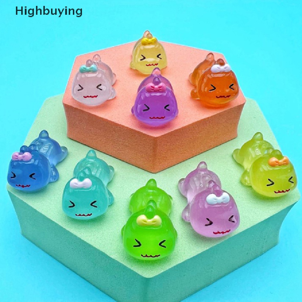 Hbid 5pcs Patung Mini Bercahaya Glow In The Dark Mainan Boneka Angka Ornamen Micro-Landscape Set Resin Craf Glory