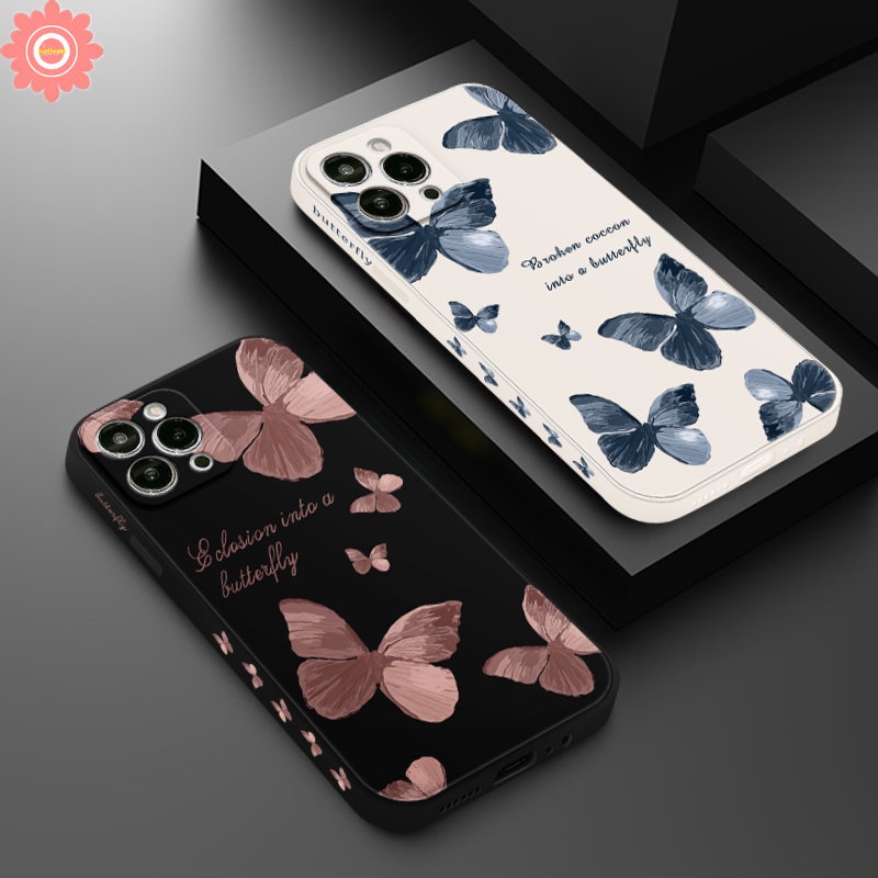 Fantasy Butterfly Phone Case Kompatibel Untuk iPhone 7Plus 11 13 12 14 Pro Max XR 6 7 8 6S Plus X XS Max SE 2020 Tepi Lurus Sisi Print Lembut Tpu Penutup Belakang Cases