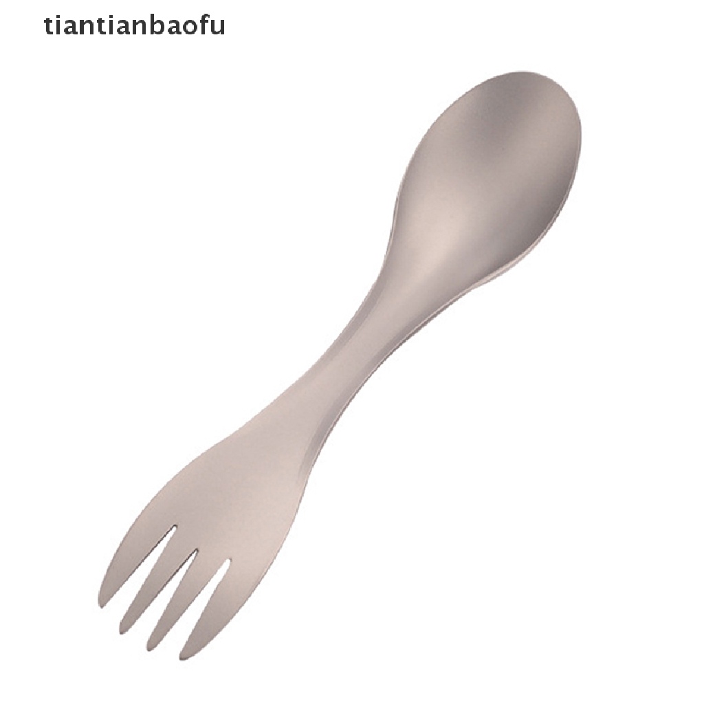 [tiantianbaofu] Sendok Titanium Spork Outdoor Camping Piknik Dual purpose Titanium Fork Spoon Ultralight Cookware Peralatan Berkemah Portabel Butik
