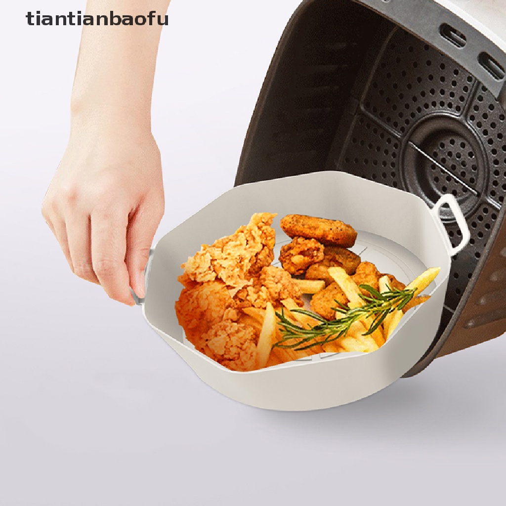 [tiantianbaofu] 17cm Air Fryer Silicone Pot Reusable Non-Stick Oven Baking Tray Baking Butik