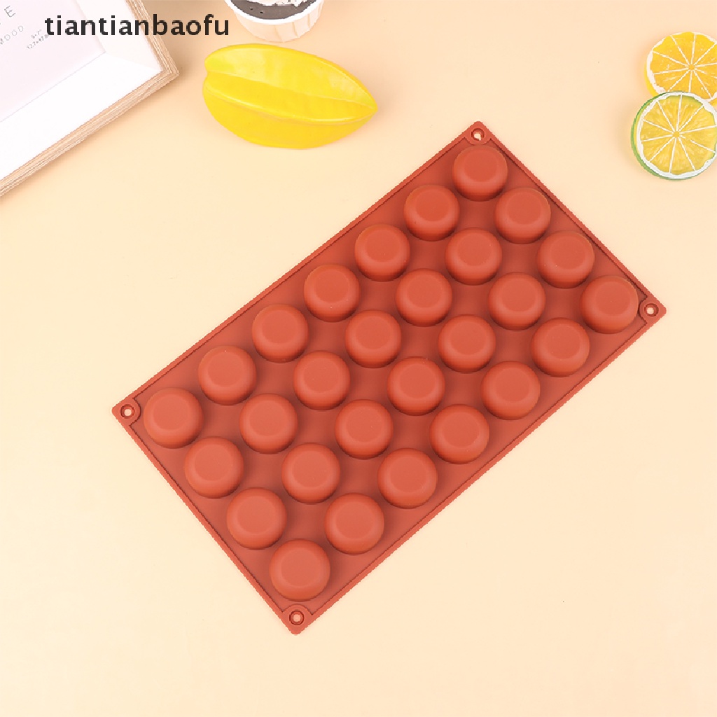 [tiantianbaofu] 1pc 28rongga Oblate Bentuk Bulat Cetakan Silikon Kue Mousse Tools Baking Mould Butik