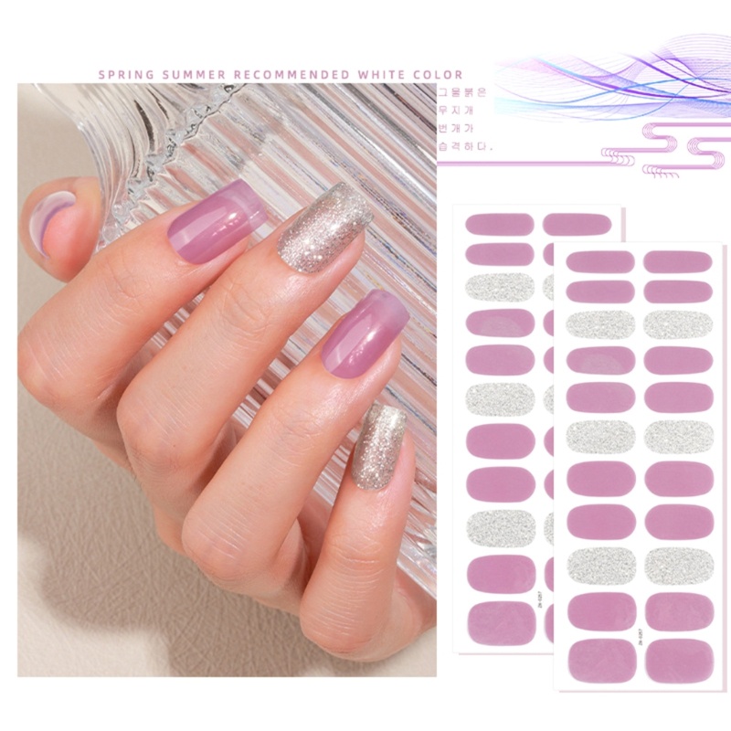 Siy Gel Strips Semi Cured Gel Nail Art Stiker Strip Kuku Tahan Air