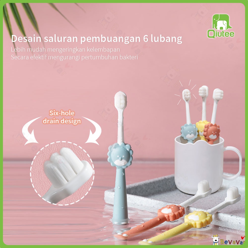 Sikat Gigi Anak Lembut Motif Baby Lion Gajah Baby Toothbrush Untuk 2-6 Tahun