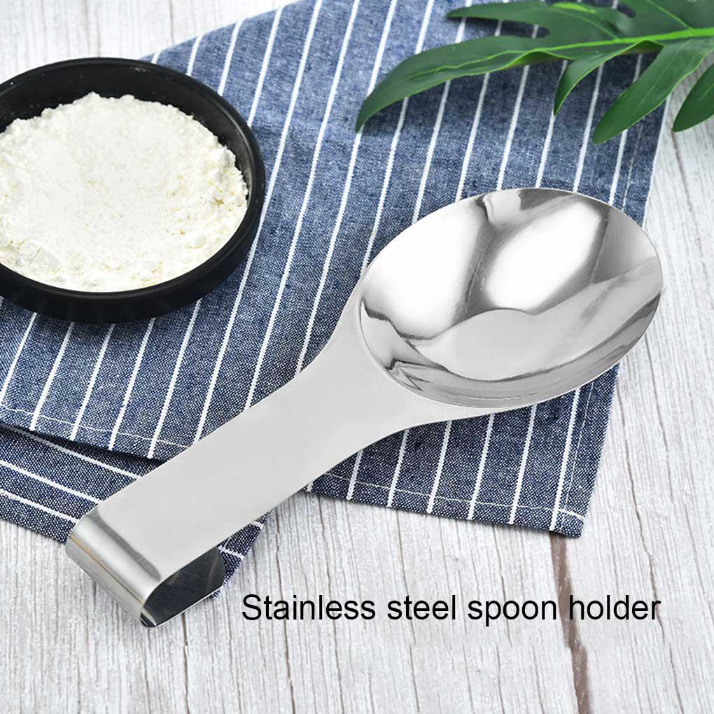Sendok Stainless Steel Gagang Pendek Gula Garam Bumbu Sendok Bumbu Teh Sendok Garpu Peralatan Dapur Holder Hook Tail Tools