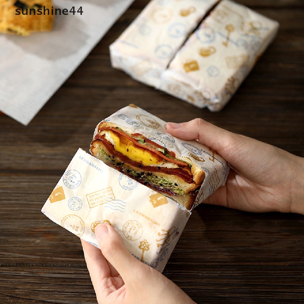 Sunshine 50lembar Kemasan Makanan Wax Paper Disposable Food Kertas Kue Anti Minyak ID