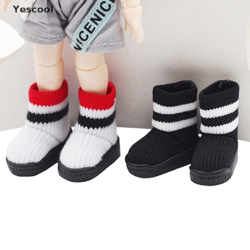 Yescool Ob11 DOD 1per12 Bjd Sepatu Boneka Kaos Kaki Casual Hand-made Sepatu Boneka Mini Boneka Akses ID