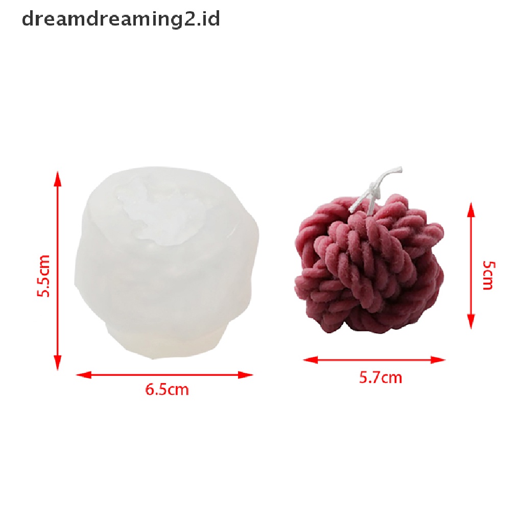 (hot) Knitg Wool Silicone Mold DIY Cetakan Silikon Sabun Bola Plester Gypsum//