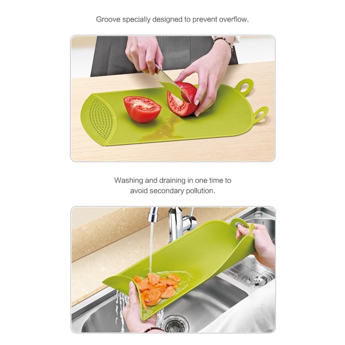 Talenan Lentur Elastis Flexible Cutting Board Anti Slip Lubang Air TPU