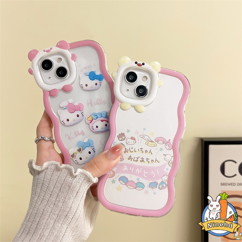 IPHONE Casing Kompatibel Untuk Iphone14 13 12 11 Pro Max X Xr Xs Max7 8 6 6s Plus SE Kartun Kucing Casing Ponsel Transparan Monster Kecil Gelombang Tepi Anti Jatuh Shockproof Cover Pelindung