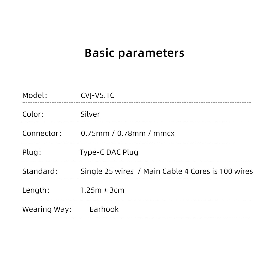 Cvj V5 TYPEC DAC HD-Decoded Lossless Silver-Layer HiFi Kabel Upgrade Dengan Mikrofon MMCX/0.75/0.78 Untuk KZ TRN CCA CSK