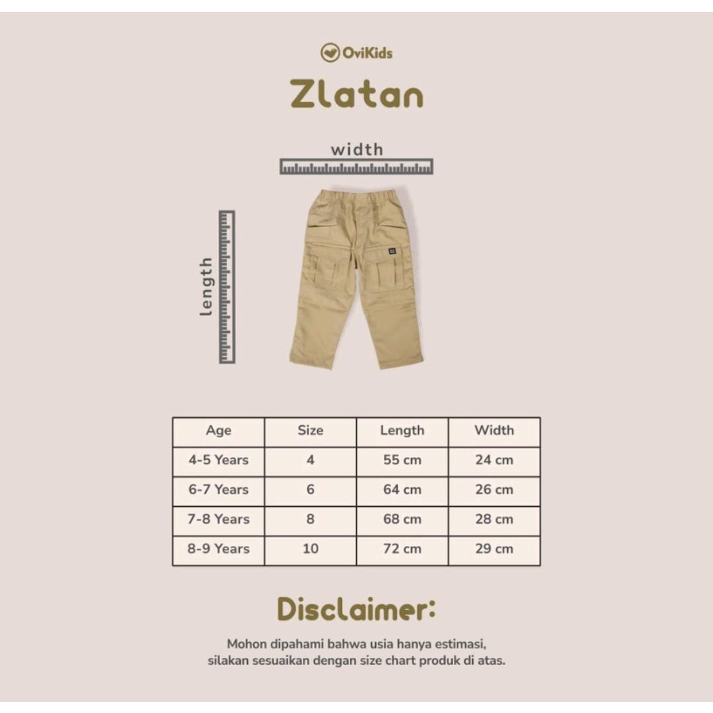 OVIKIDS ZLATAN / CELANA CARGO PANJANG ANAK LAKI LAKI