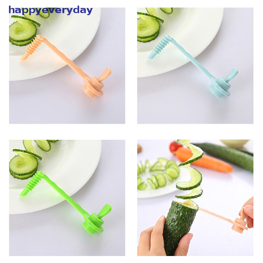 [happy] Buah Sayur Roll Rotary Chipper Timun Kentang Spiral Slicer Alat Dapur [ID]