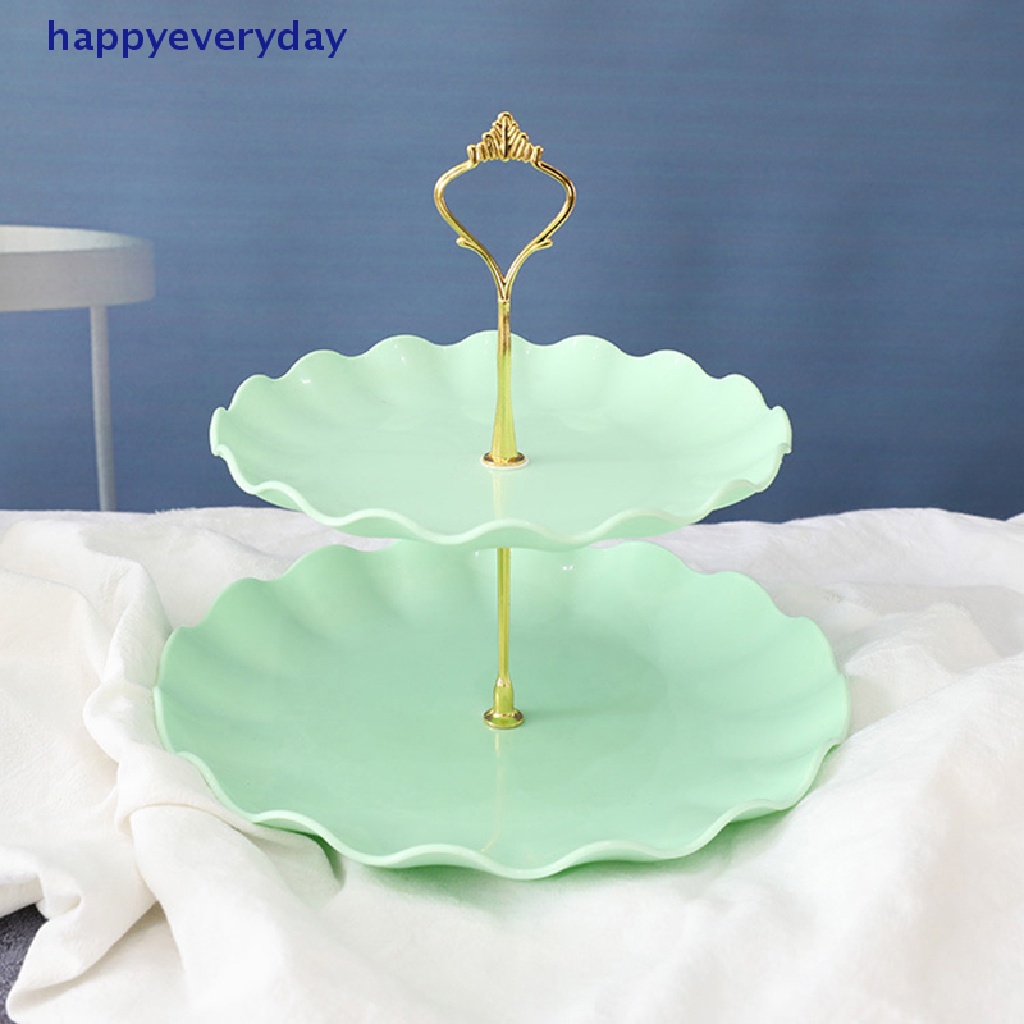 [happy] Detachable Cake Stand European Style 2tingkat Pastry Cupcake Piring Buahdekorasi Rumah [ID]