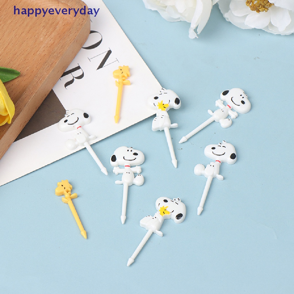 [happy] 8pcs Garpu Buah Hewan Mini Kartun Anak Snack Kue Dessert Pick Tusuk Gigi [ID]