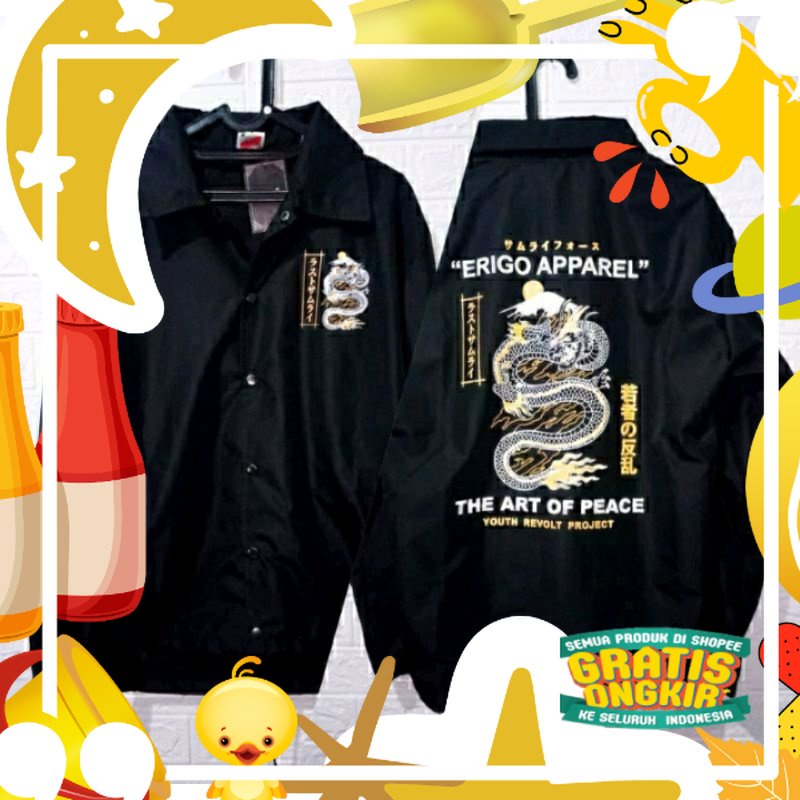 JAKET COACH NAGA HITAM / JAKET COACH PRIA MURAH /COACH JAKET CJ PARASUT PRIA WANITA MURAH/ bahan ena