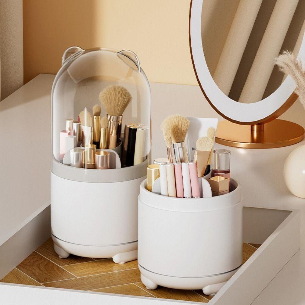 R-FLOWER Makeup Organizer Tempat Kuas Pen Alis Desktop Berputar 360derajat